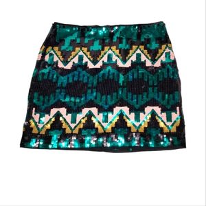 H&M MULTICOLOR SEQUIN MINI SKIRT